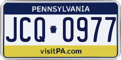 PA license plate JCQ0977