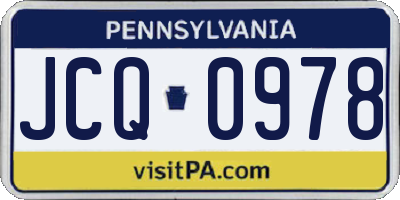 PA license plate JCQ0978