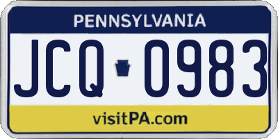 PA license plate JCQ0983