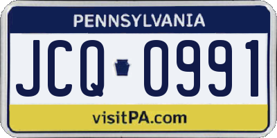PA license plate JCQ0991