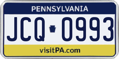 PA license plate JCQ0993