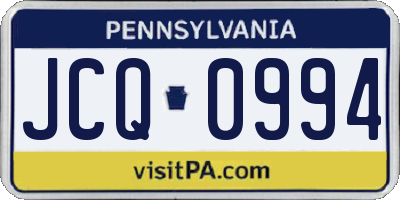 PA license plate JCQ0994