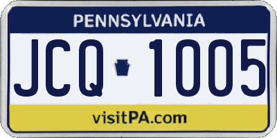 PA license plate JCQ1005