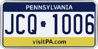PA license plate JCQ1006