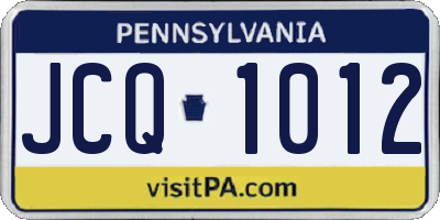 PA license plate JCQ1012