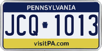 PA license plate JCQ1013