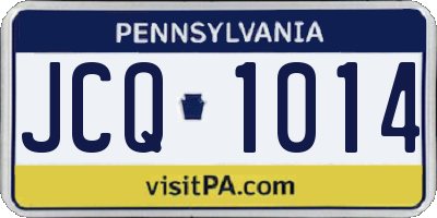 PA license plate JCQ1014