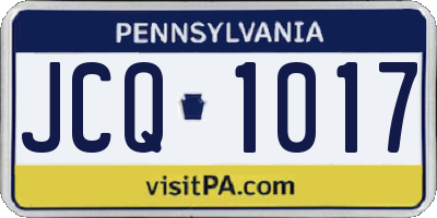 PA license plate JCQ1017