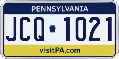 PA license plate JCQ1021