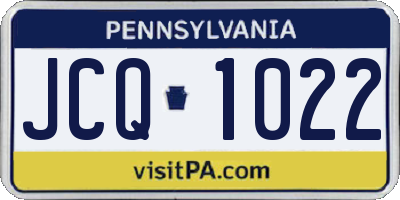 PA license plate JCQ1022