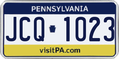 PA license plate JCQ1023