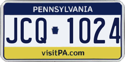 PA license plate JCQ1024
