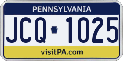 PA license plate JCQ1025