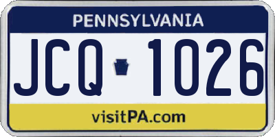 PA license plate JCQ1026