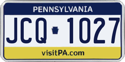 PA license plate JCQ1027