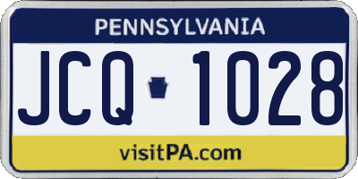 PA license plate JCQ1028