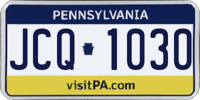 PA license plate JCQ1030