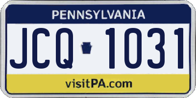 PA license plate JCQ1031
