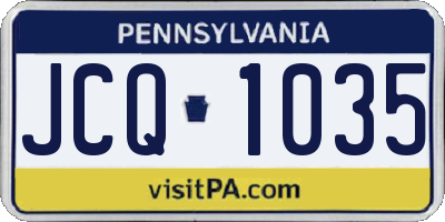 PA license plate JCQ1035