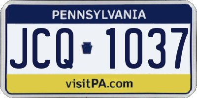 PA license plate JCQ1037
