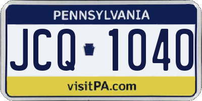 PA license plate JCQ1040