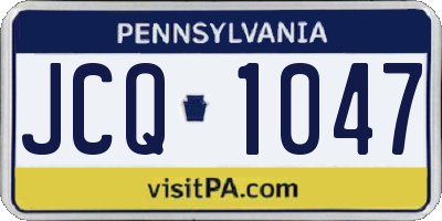 PA license plate JCQ1047