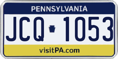 PA license plate JCQ1053
