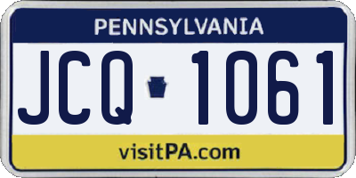 PA license plate JCQ1061