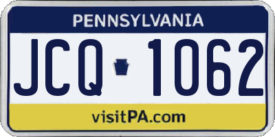 PA license plate JCQ1062
