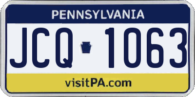 PA license plate JCQ1063