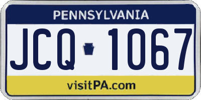 PA license plate JCQ1067