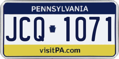 PA license plate JCQ1071