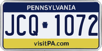 PA license plate JCQ1072