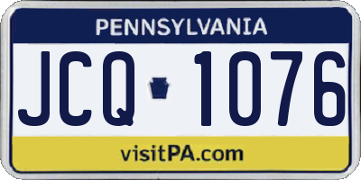 PA license plate JCQ1076