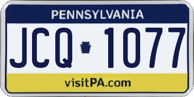 PA license plate JCQ1077