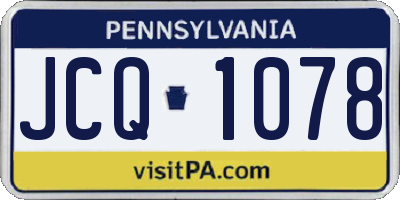 PA license plate JCQ1078