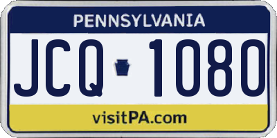 PA license plate JCQ1080