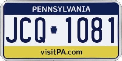 PA license plate JCQ1081