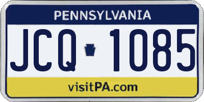 PA license plate JCQ1085
