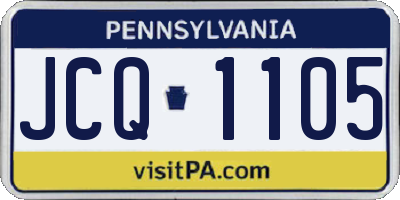 PA license plate JCQ1105
