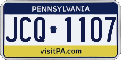 PA license plate JCQ1107