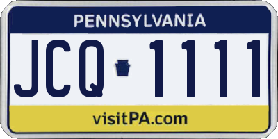 PA license plate JCQ1111