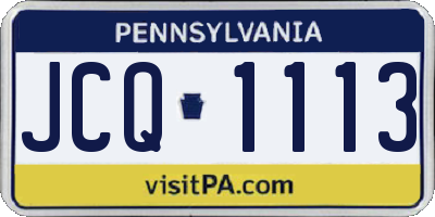 PA license plate JCQ1113