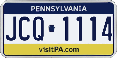 PA license plate JCQ1114