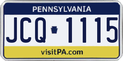 PA license plate JCQ1115