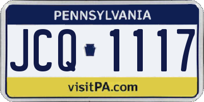 PA license plate JCQ1117