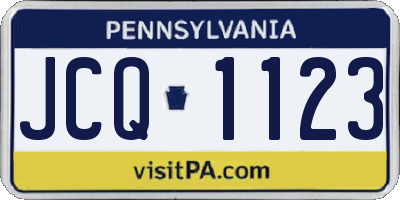 PA license plate JCQ1123