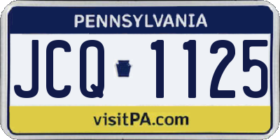 PA license plate JCQ1125