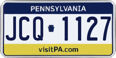 PA license plate JCQ1127