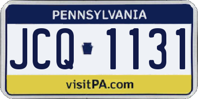 PA license plate JCQ1131